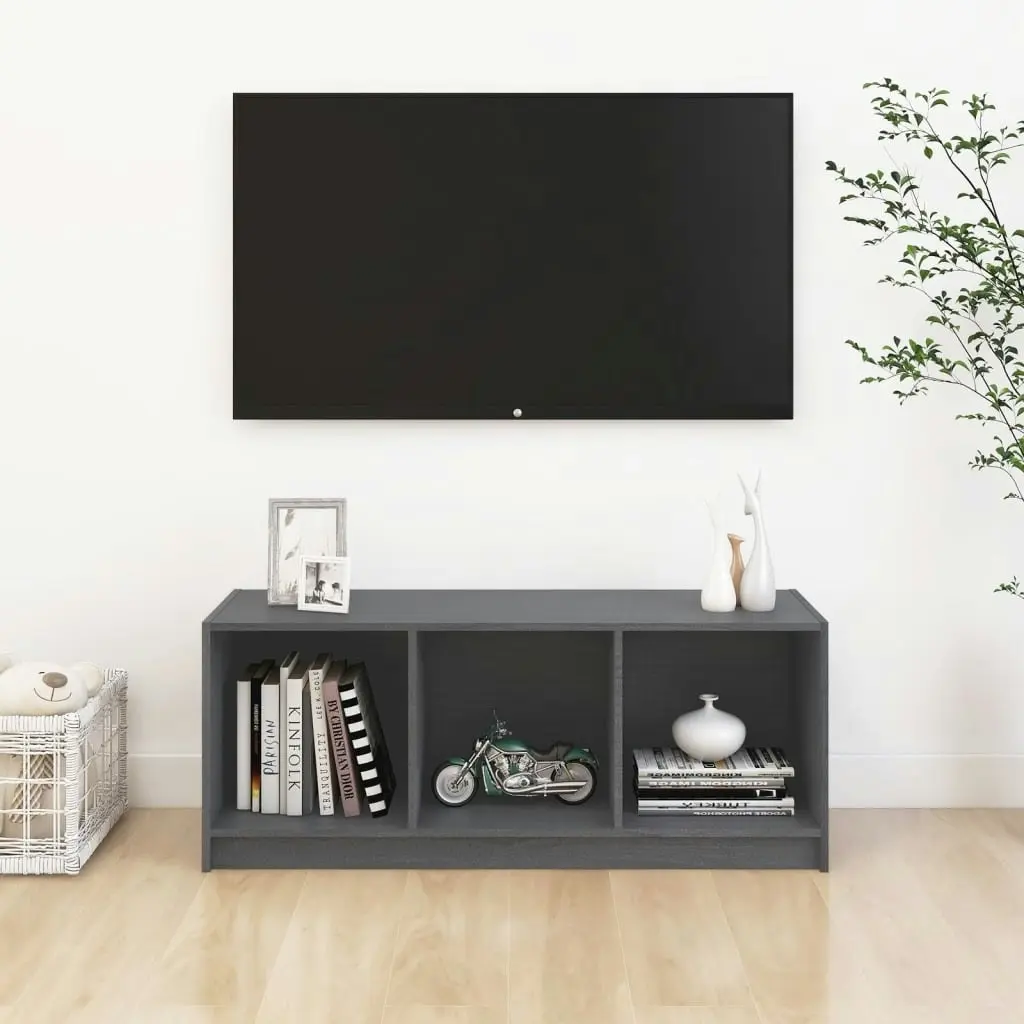 TV Cabinet Grey 104x33x41 cm Solid Pinewood 809962