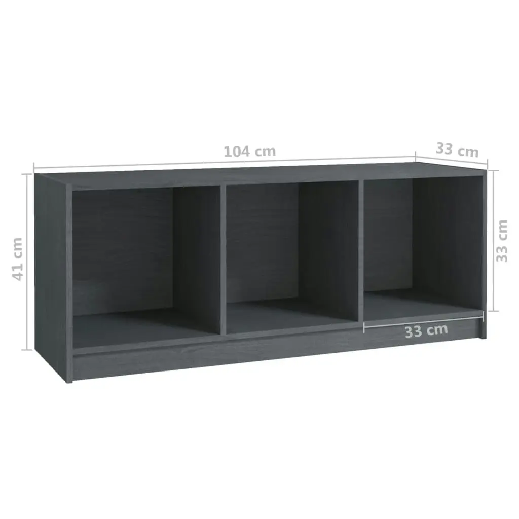 TV Cabinet Grey 104x33x41 cm Solid Pinewood 809962