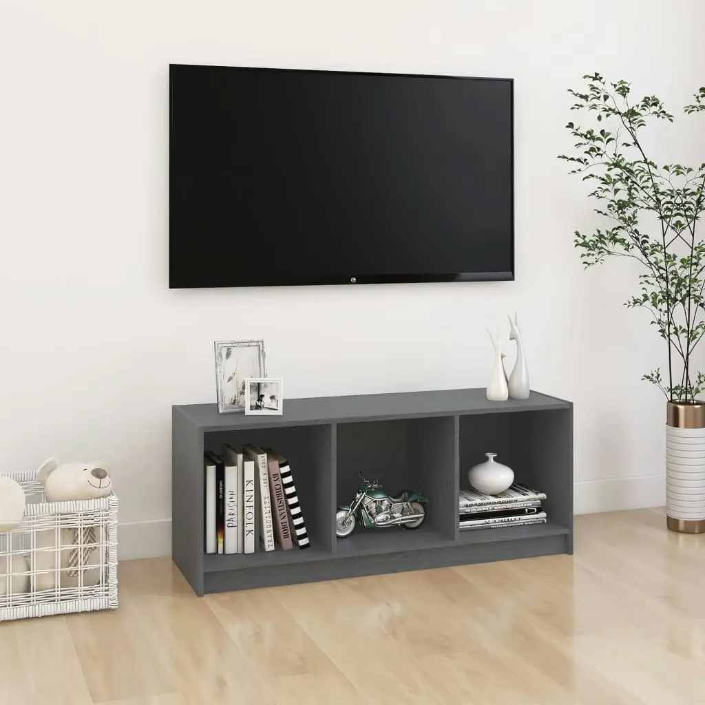 TV Cabinet Grey 104x33x41 cm Solid Pinewood 809962