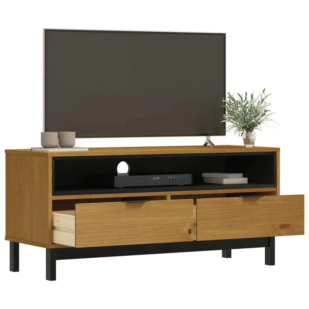 TV Cabinet FLAM 110x40x50 cm Solid Wood Pine 357819