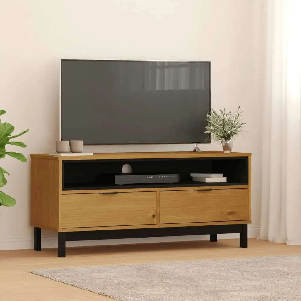 TV Cabinet FLAM 110x40x50 cm Solid Wood Pine 357819