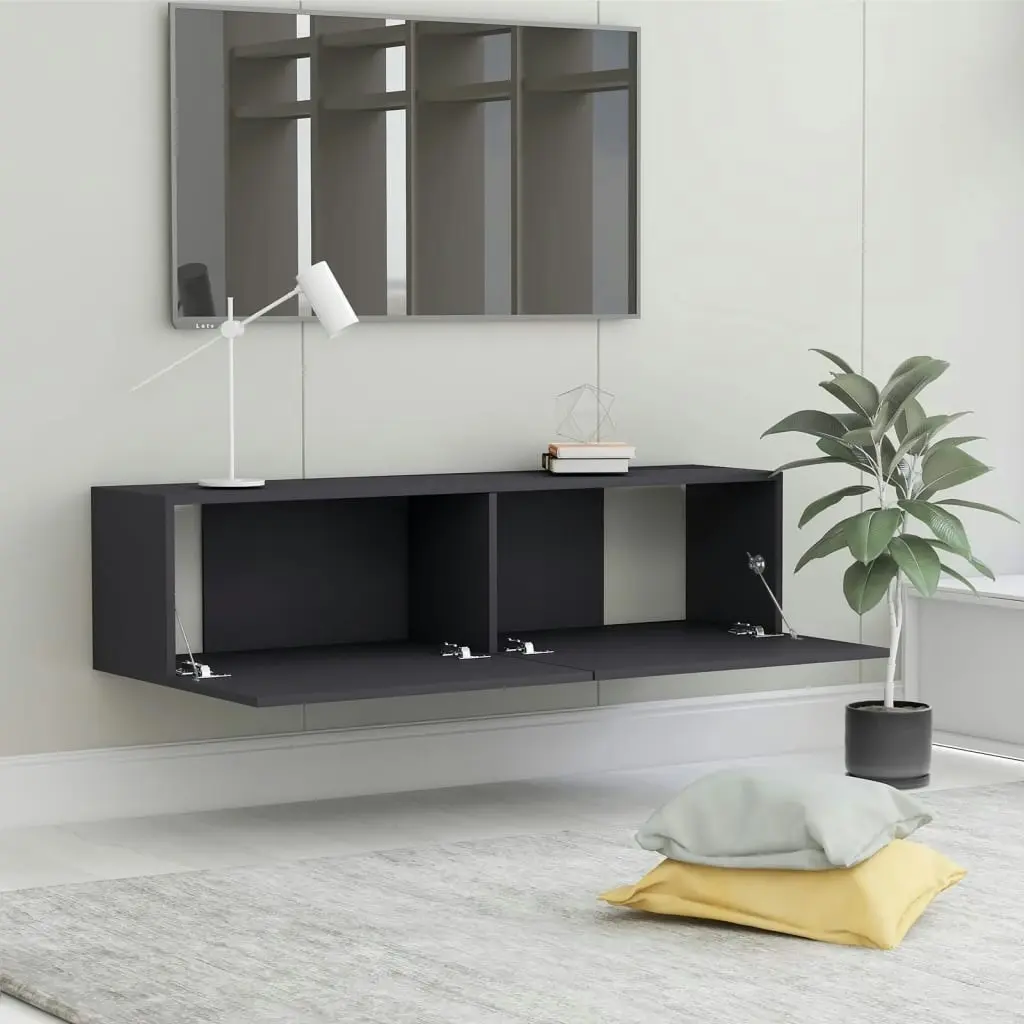 TV Cabinet Grey 120x30x30 cm Engineered Wood 801492