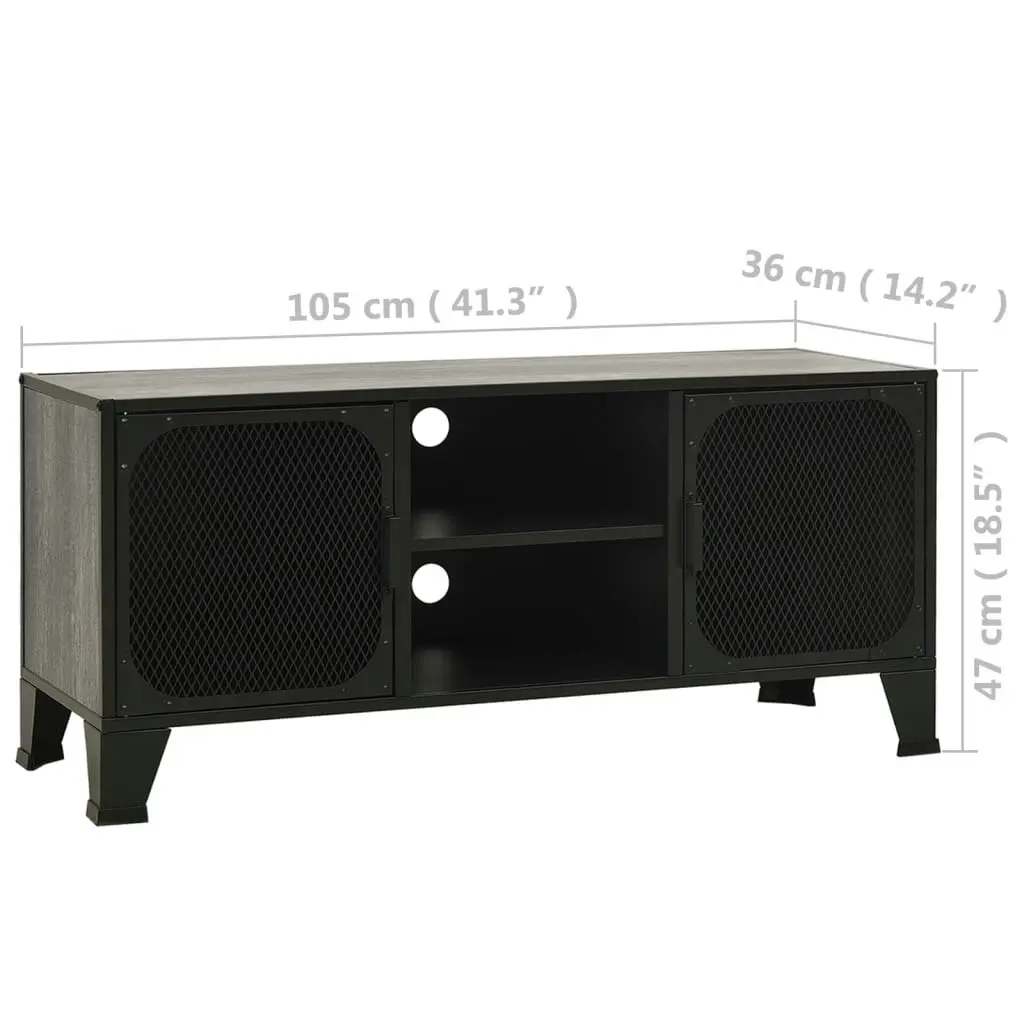 TV Cabinet Grey 105x36x47 cm Metal and MDF 335910