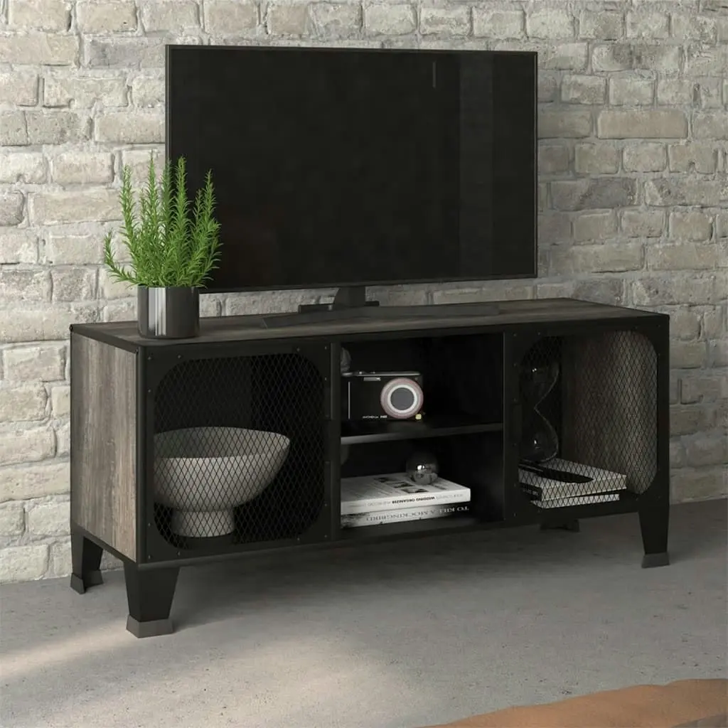 TV Cabinet Grey 105x36x47 cm Metal and MDF 335910