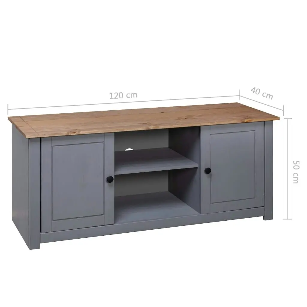 TV Cabinet Grey 120x40x50 cm Solid Pine Wood Panama Range 282671