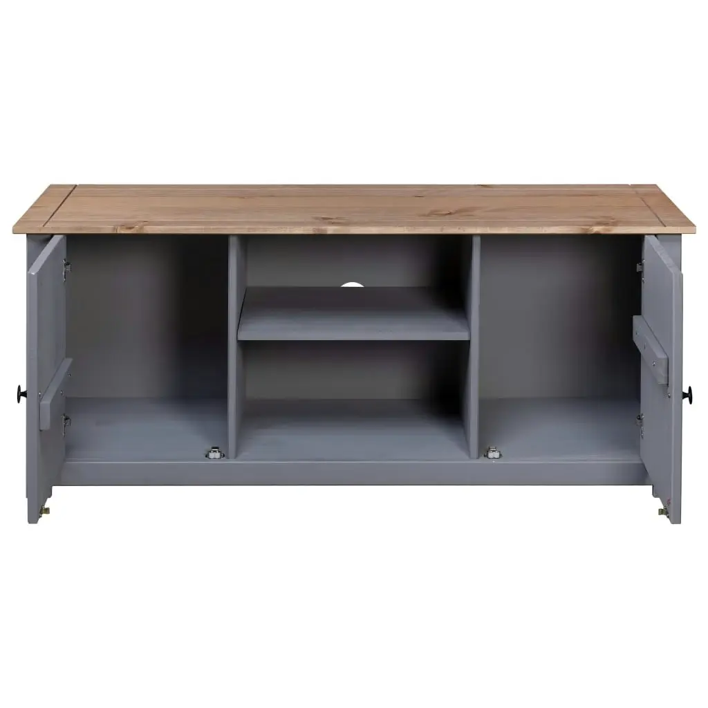 TV Cabinet Grey 120x40x50 cm Solid Pine Wood Panama Range 282671