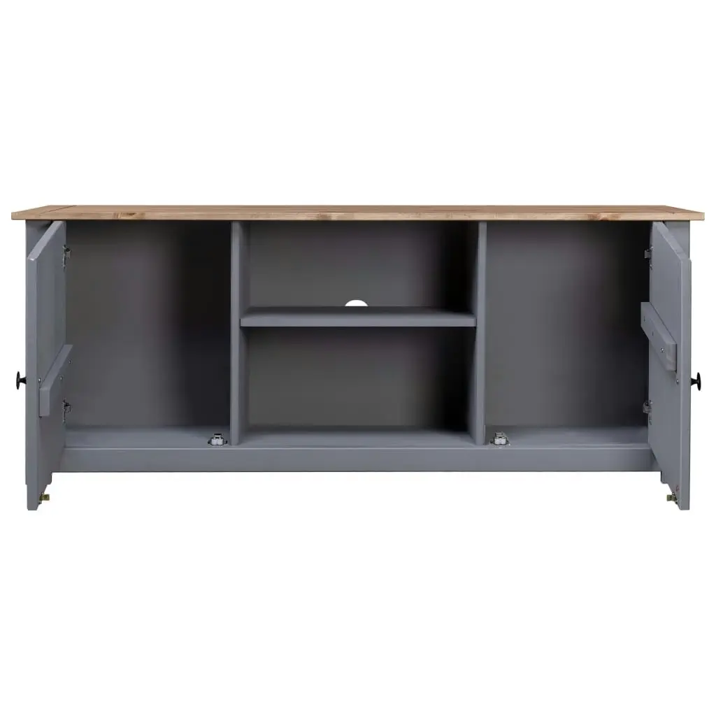 TV Cabinet Grey 120x40x50 cm Solid Pine Wood Panama Range 282671