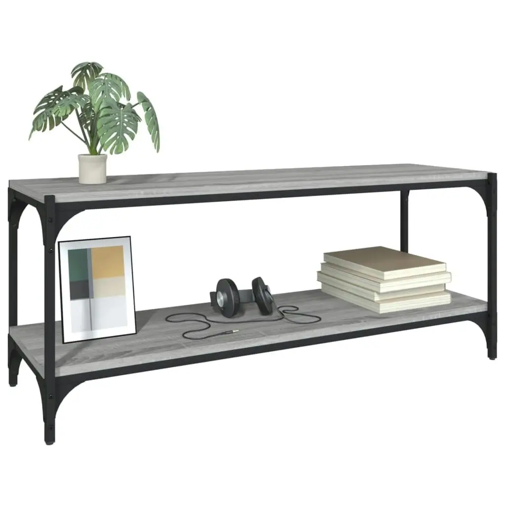 TV Cabinet Grey Sonoma 100x33x41 cm Engineered Wood and Steel 819350