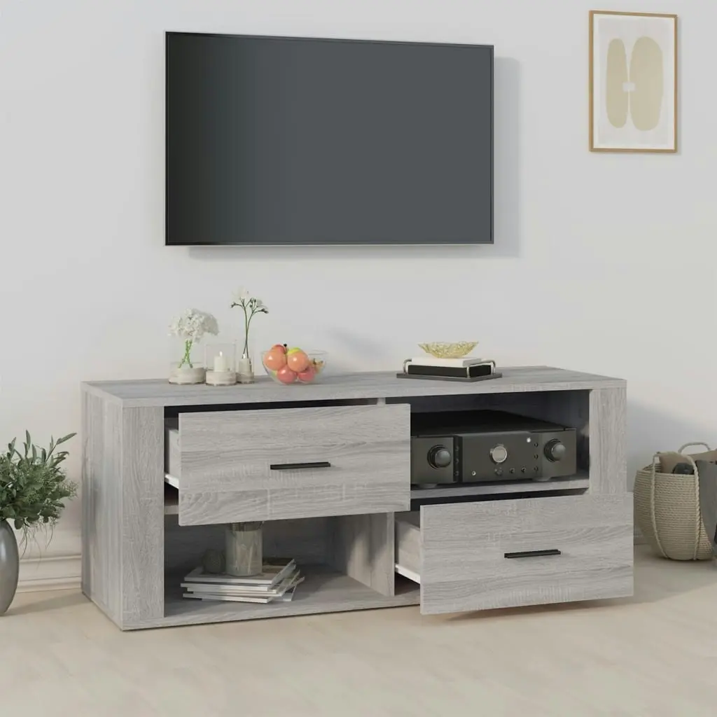 TV Cabinet Grey Sonoma 100x35x40 cm Engineered Wood 823105