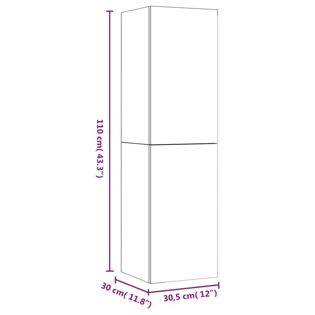 TV Cabinet Grey 30.5x30x110 cm Engineered Wood 803366