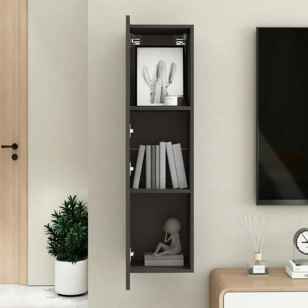 TV Cabinet Grey 30.5x30x110 cm Engineered Wood 803366