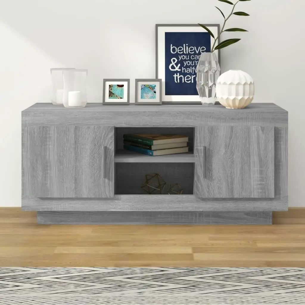 TV Cabinet Grey Sonoma 102x35x45 cm Engineered Wood 817226