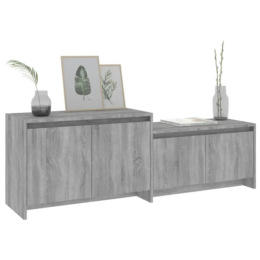 TV Cabinet Grey Sonoma 146.5x35x50 cm Engineered Wood 813027