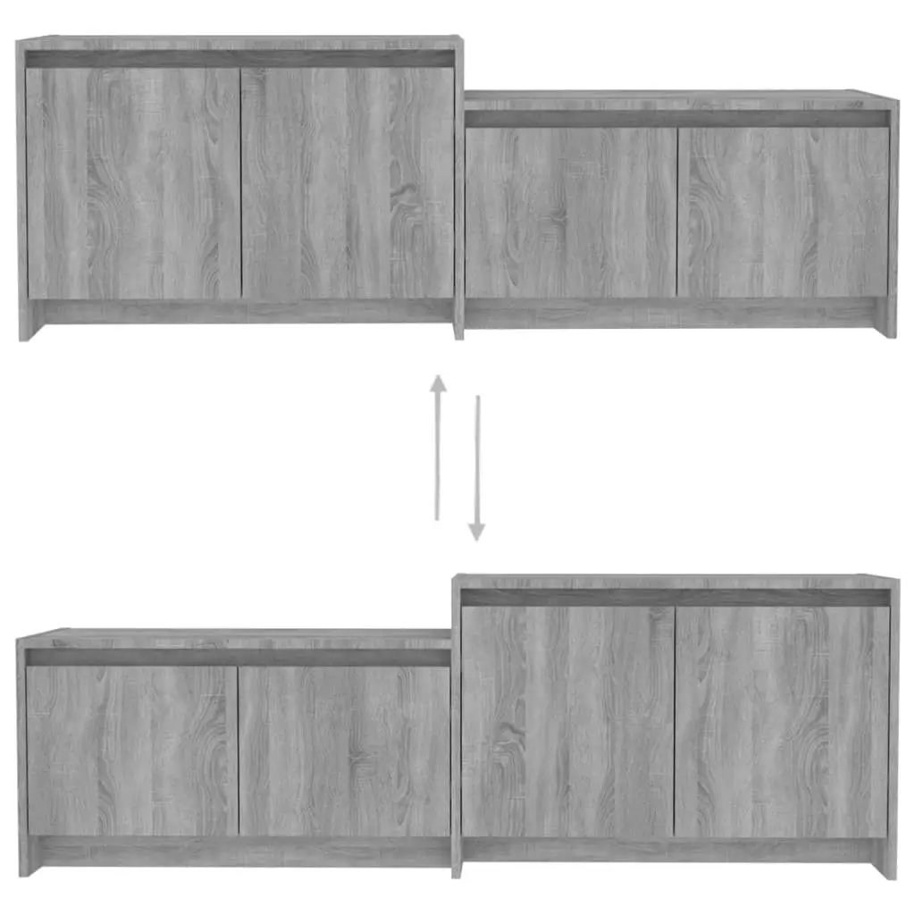 TV Cabinet Grey Sonoma 146.5x35x50 cm Engineered Wood 813027