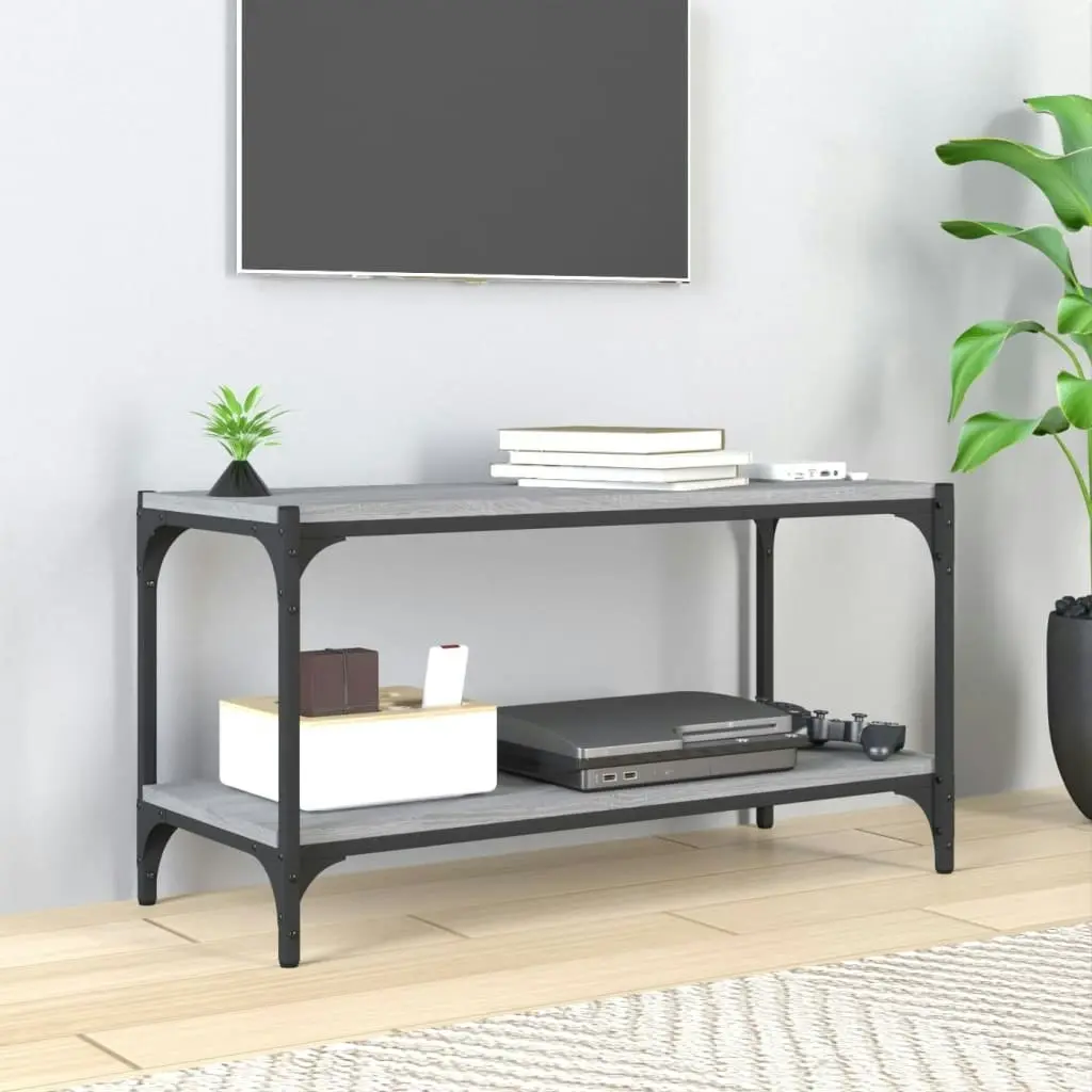 TV Cabinet Grey Sonoma 80x33x41 cm Engineered Wood and Steel 819335