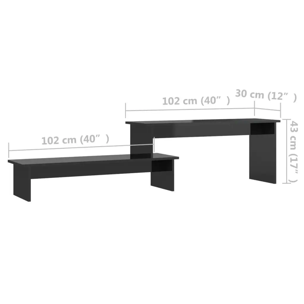 TV Cabinet High Gloss Black 180x30x43 cm Engineered Wood 806272