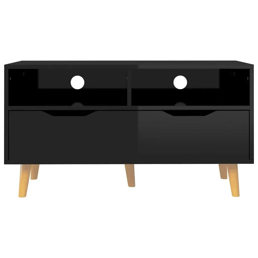 TV Cabinet High Gloss Black 90x40x48.5 cm Engineered Wood 326784