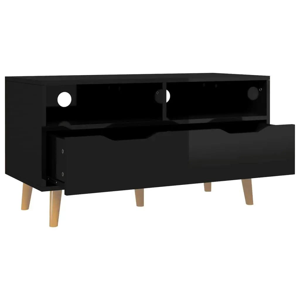 TV Cabinet High Gloss Black 90x40x48.5 cm Engineered Wood 326784