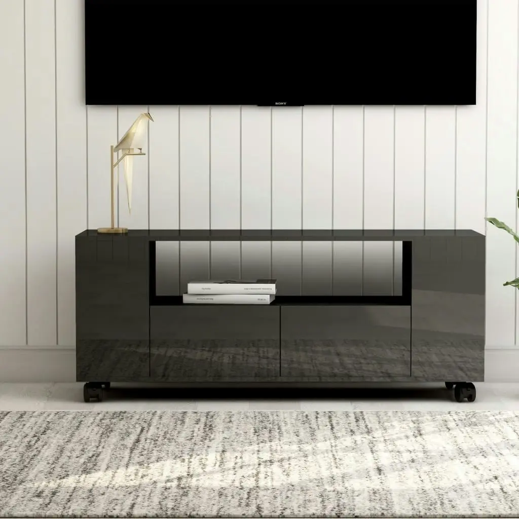 TV Cabinet High Gloss Grey 120x35x48 cm Engineered Wood 801354