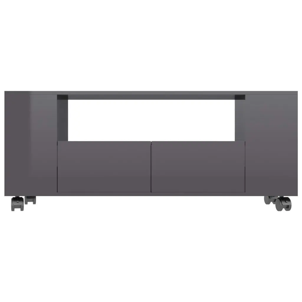 TV Cabinet High Gloss Grey 120x35x48 cm Engineered Wood 801354