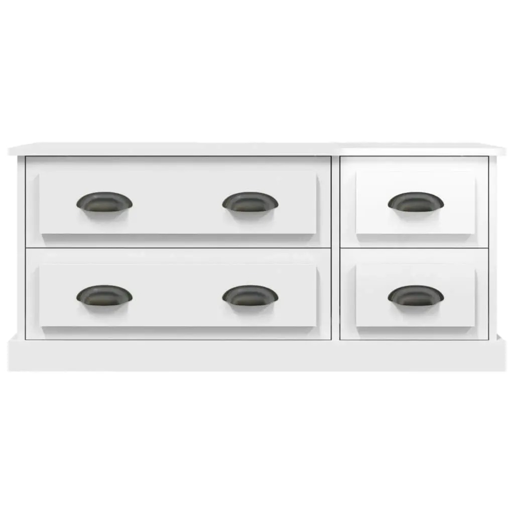 TV Cabinet High Gloss White 100x35.5x45 cm Engineered Wood 816450