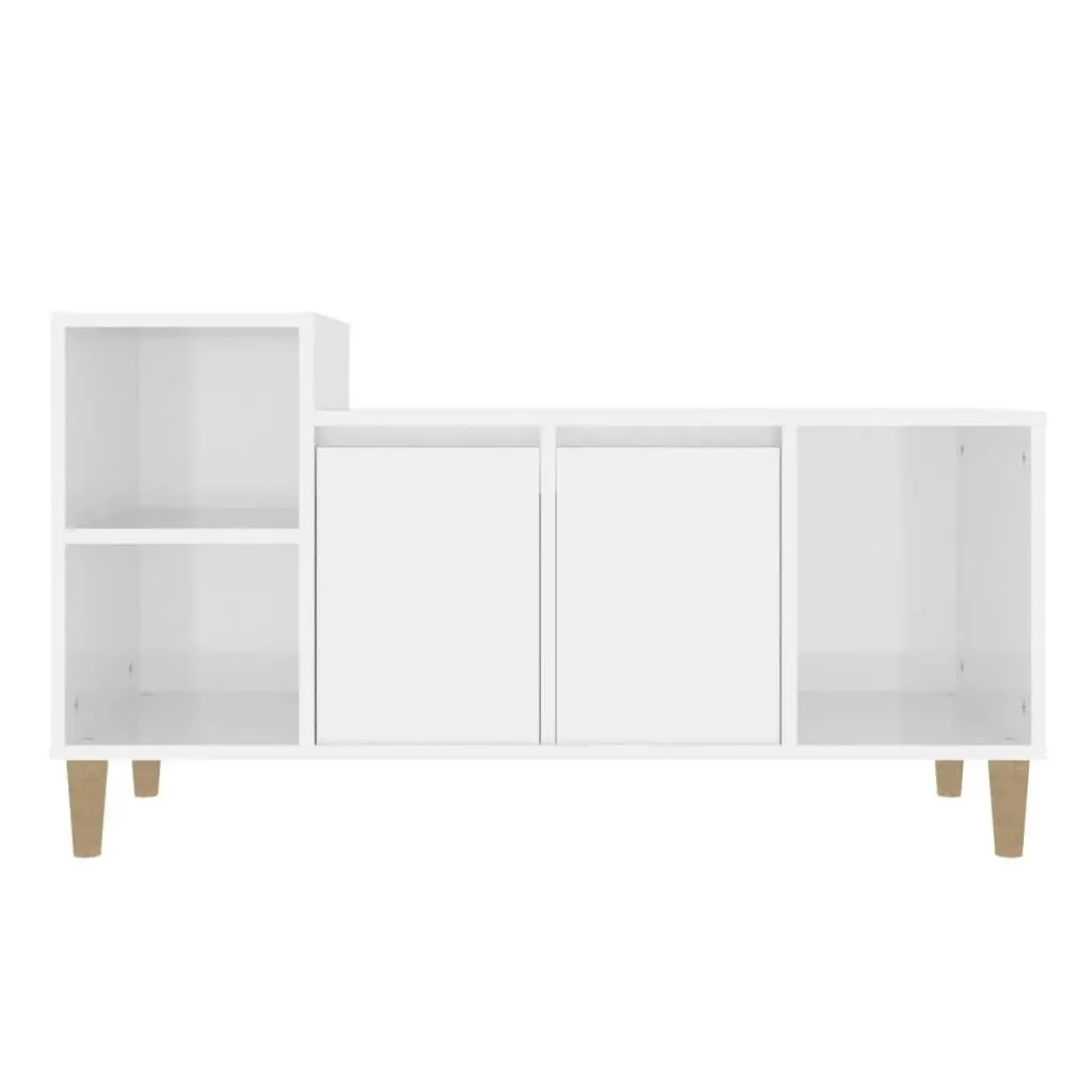 TV Cabinet High Gloss White 100x35x55 cm Engineered Wood 821174