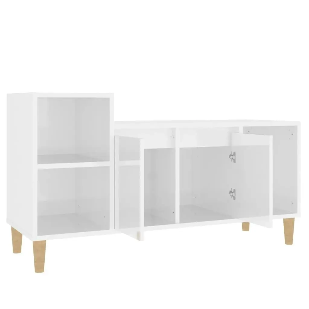 TV Cabinet High Gloss White 100x35x55 cm Engineered Wood 821174