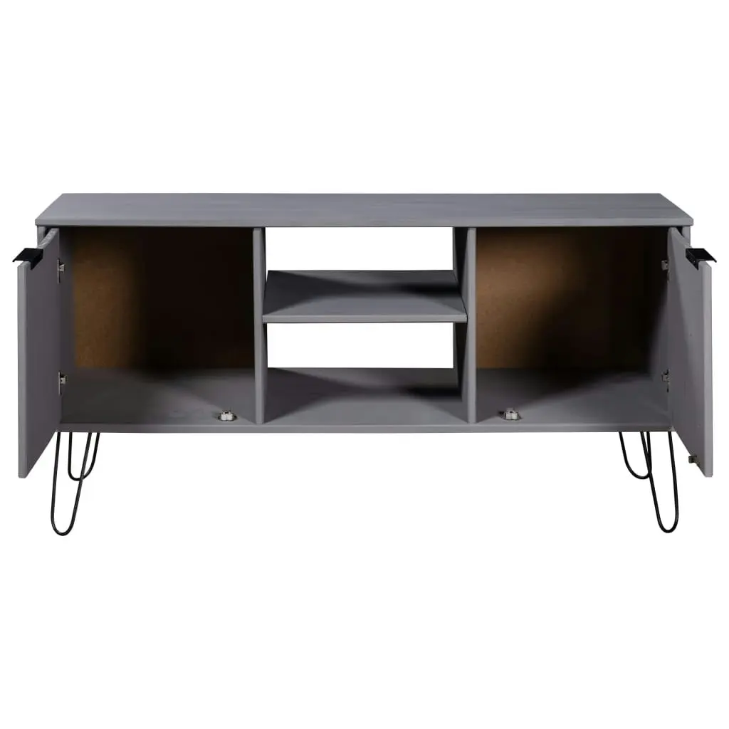 TV Cabinet "New York" Grey Solid Pine Wood 321146