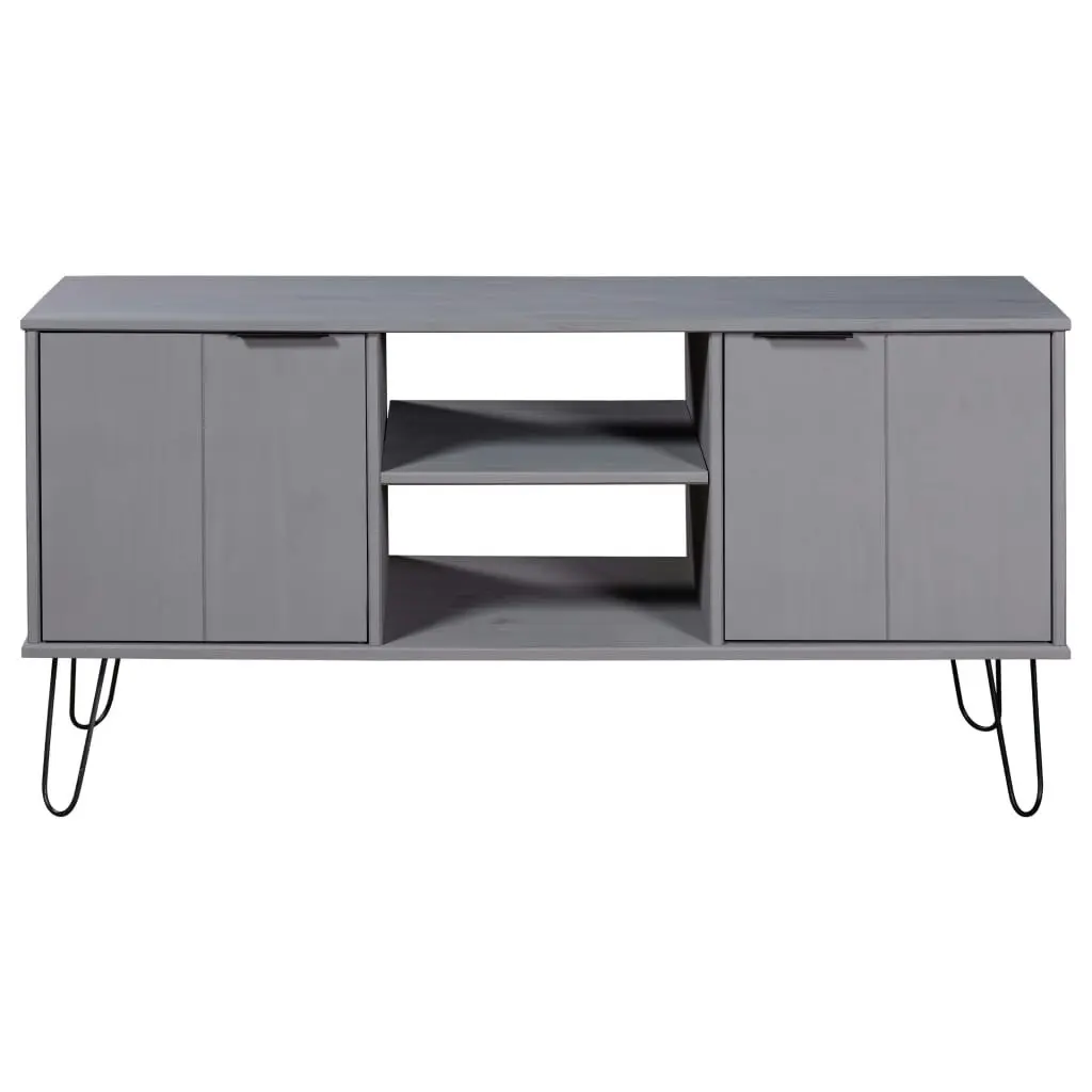 TV Cabinet "New York" Grey Solid Pine Wood 321146