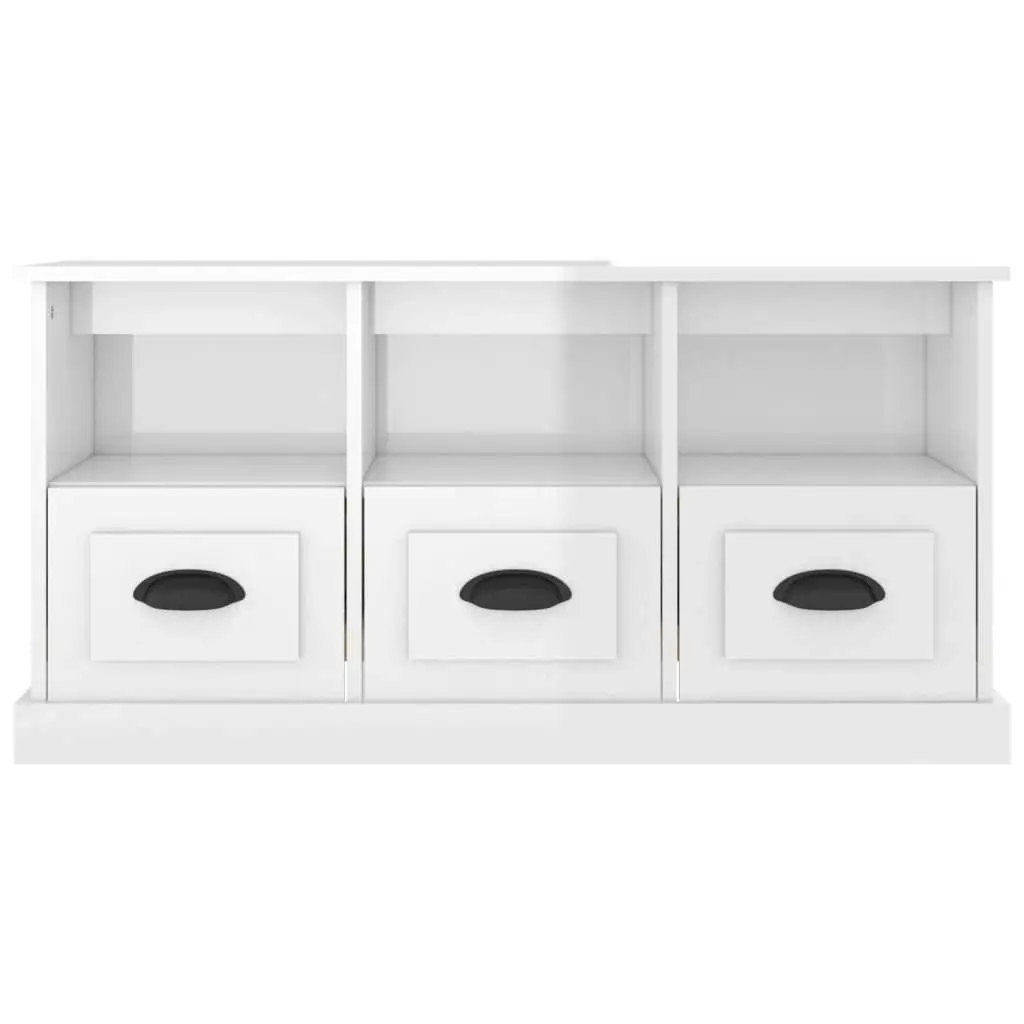 TV Cabinet High Gloss White 100x35x50 cm Engineered Wood 816290