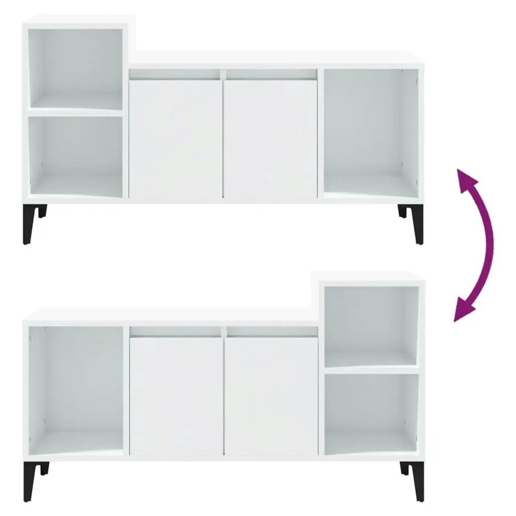 TV Cabinet High Gloss White 100x35x55 cm Engineered Wood 821182