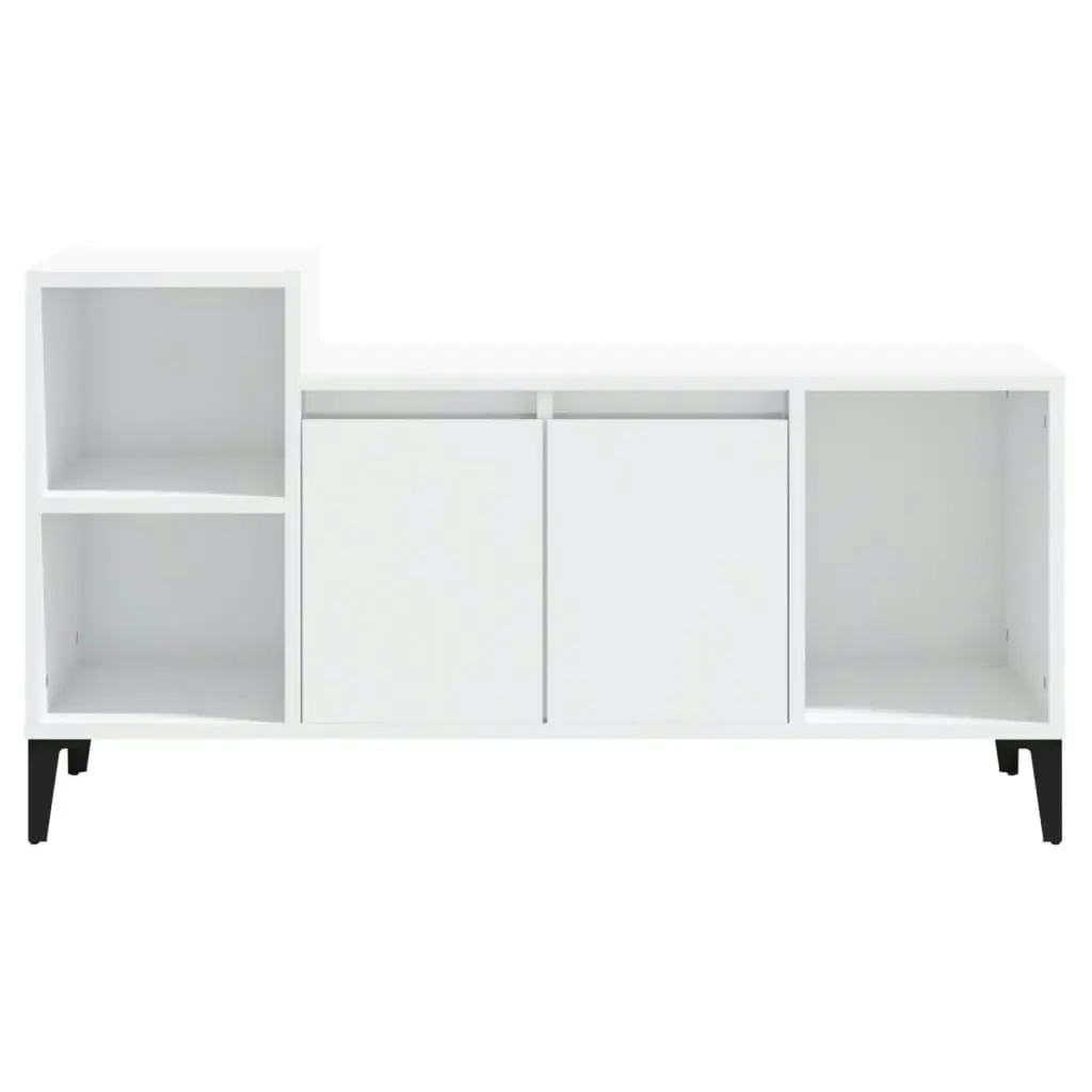 TV Cabinet High Gloss White 100x35x55 cm Engineered Wood 821182