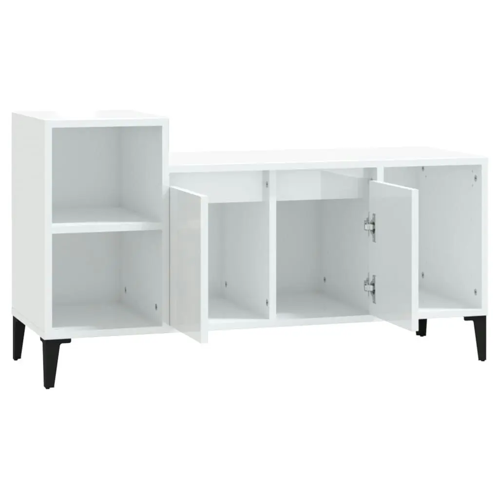 TV Cabinet High Gloss White 100x35x55 cm Engineered Wood 821182