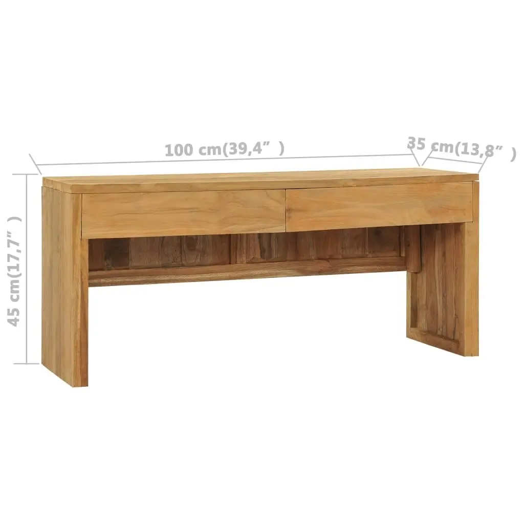 TV Cabinet 100x35x45 cm Solid Teak Wood 288843