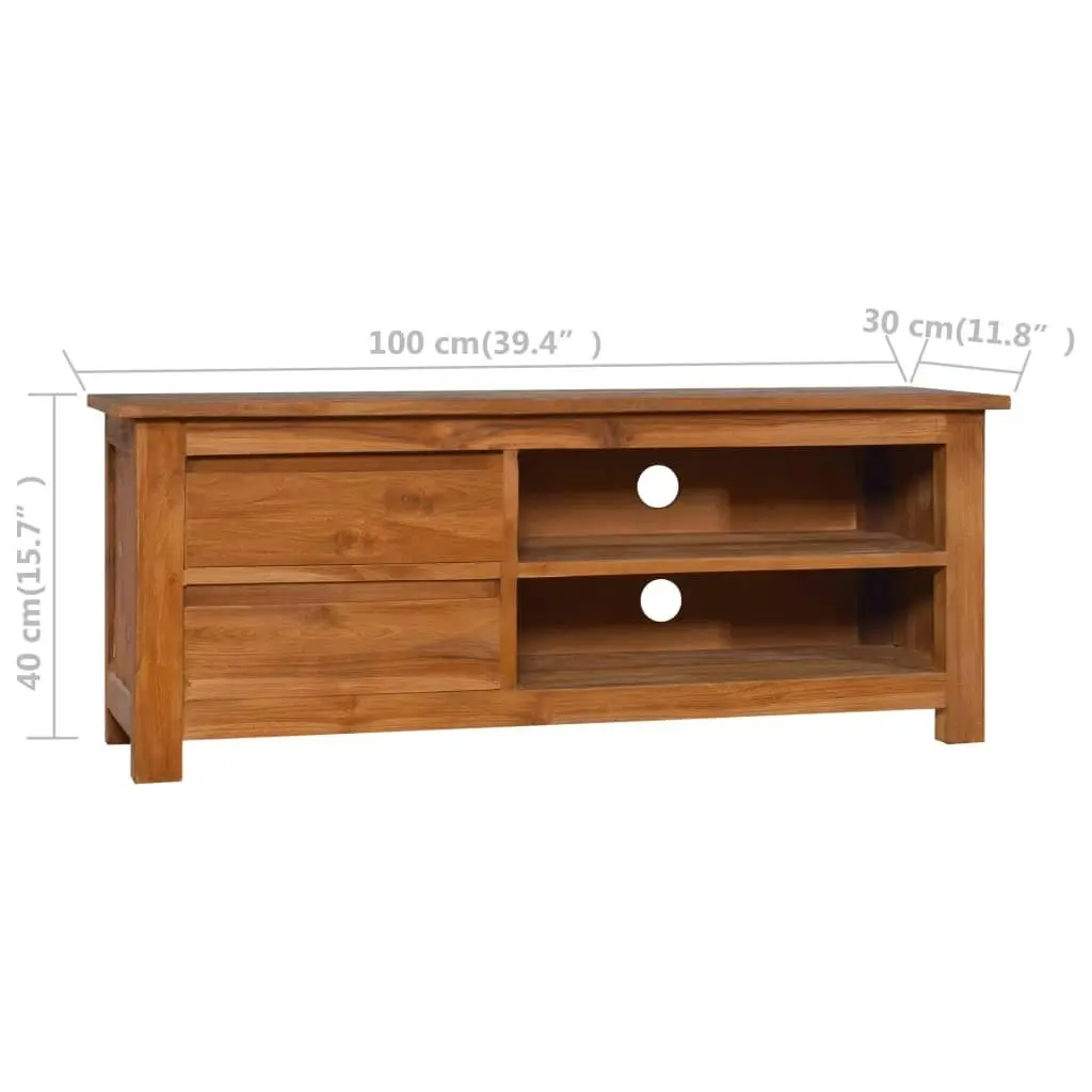 TV Cabinet 100x30x40 cm Solid Teak Wood 289081