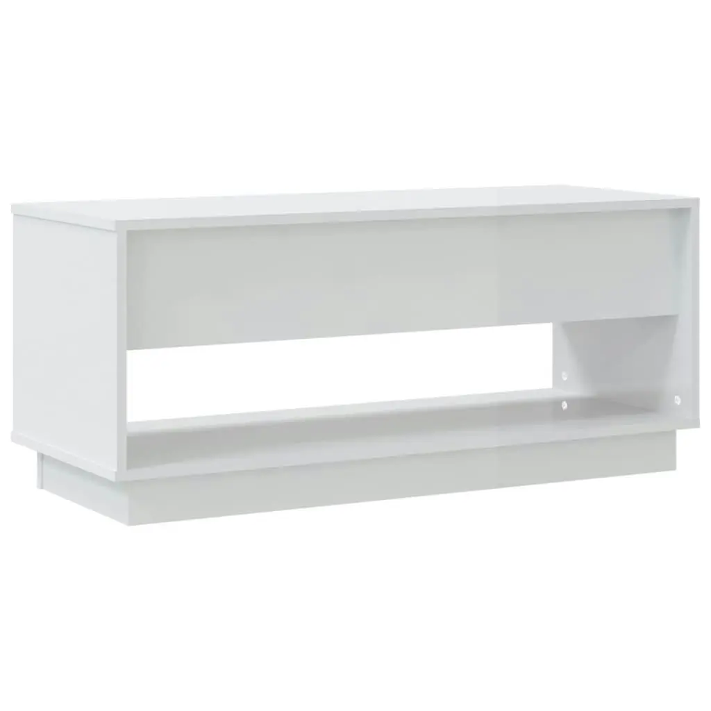 TV Cabinet High Gloss White 102x41x44 cm Engineered Wood 809491