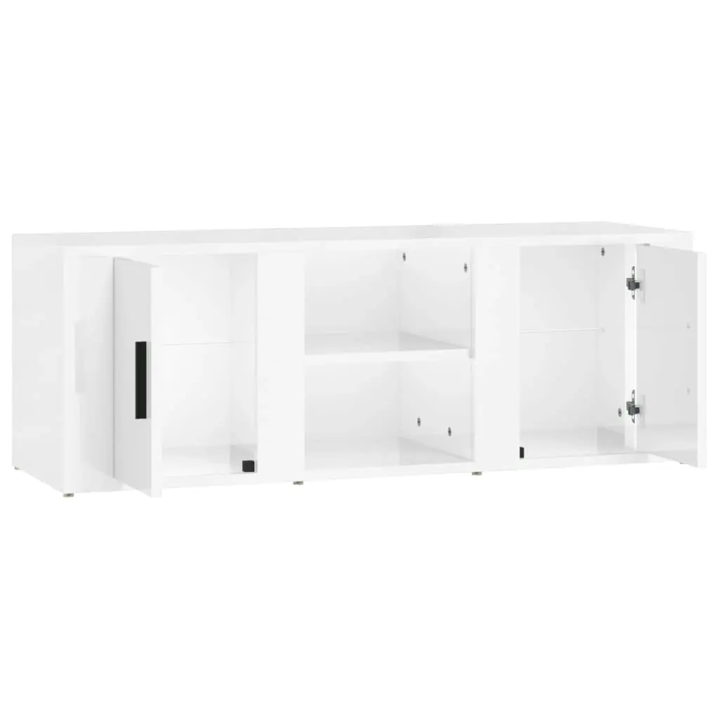 TV Cabinet High Gloss White 100x31.5x35 cm Engineered Wood 819430