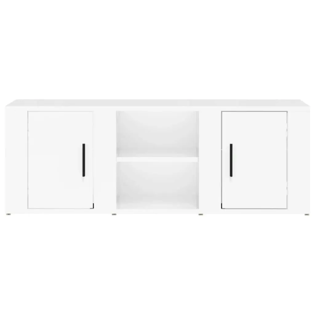 TV Cabinet High Gloss White 100x31.5x35 cm Engineered Wood 819430