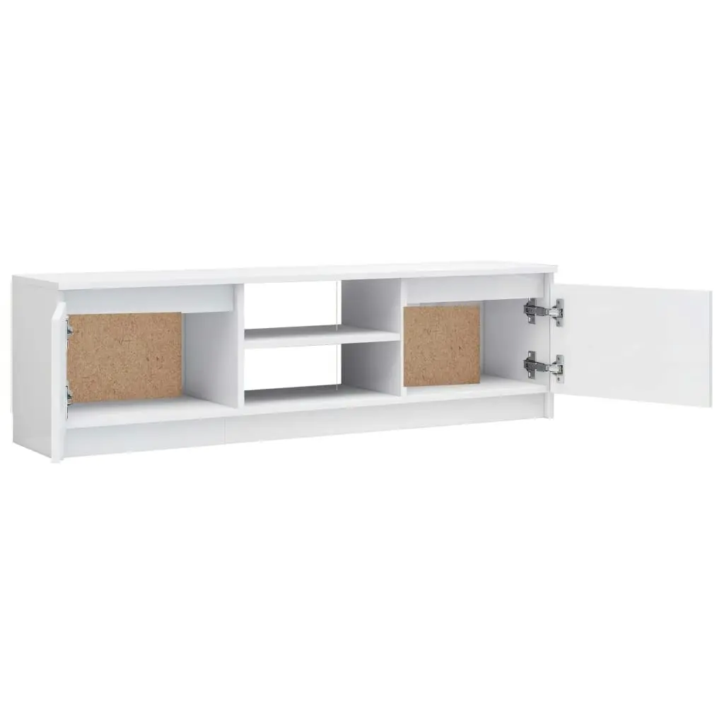 TV Cabinet High Gloss White 120x30x35.5 cm Engineered Wood 800573