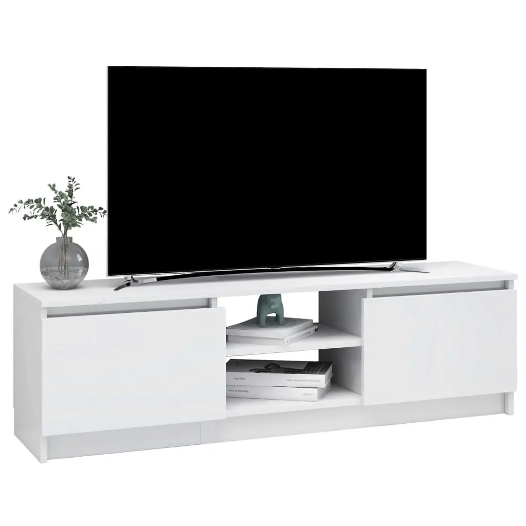 TV Cabinet High Gloss White 120x30x35.5 cm Engineered Wood 800573