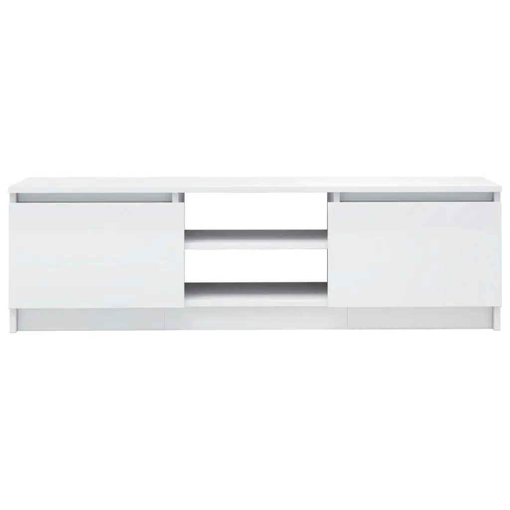 TV Cabinet High Gloss White 120x30x35.5 cm Engineered Wood 800573