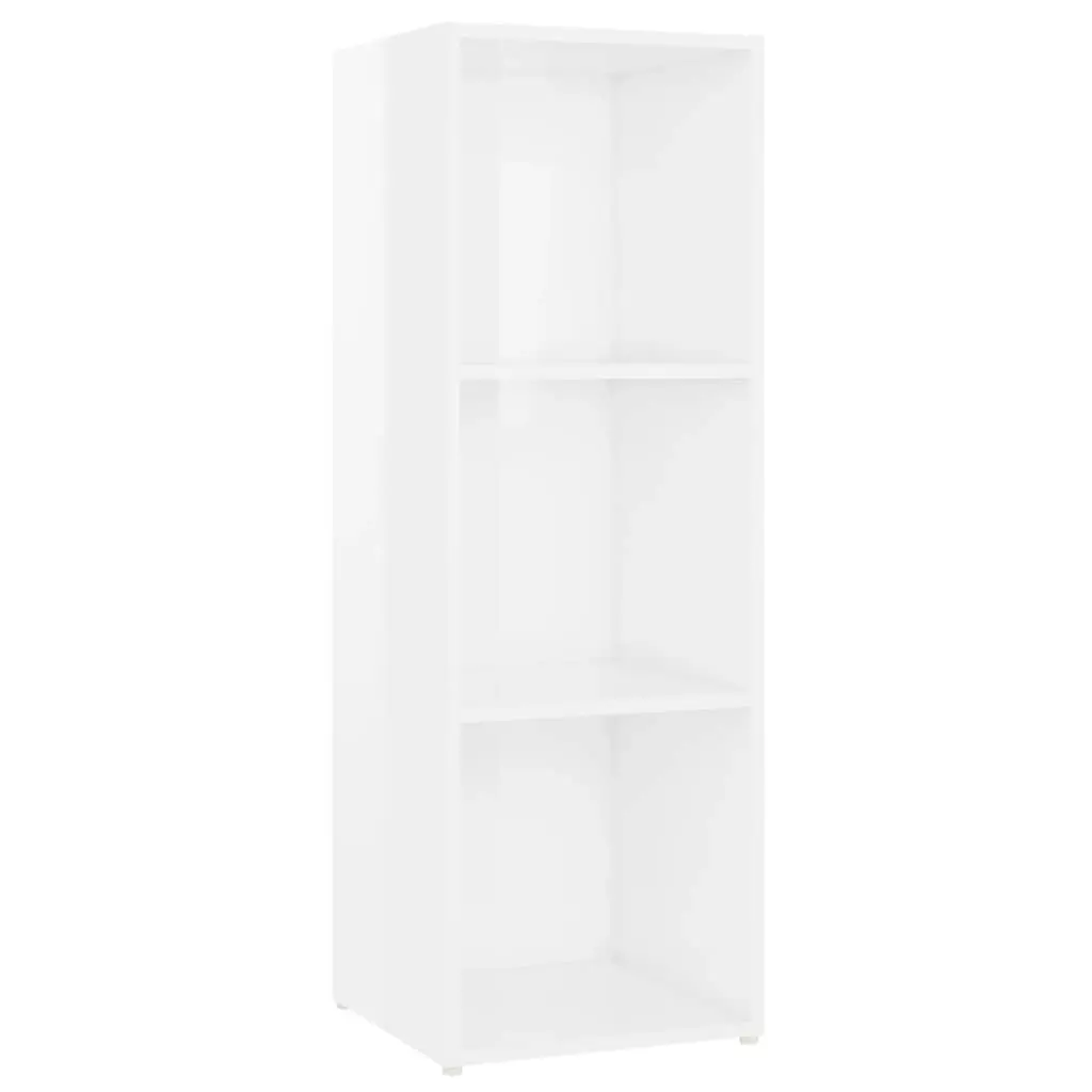 TV Cabinet High Gloss White 107x35x37 cm Engineered Wood 805540