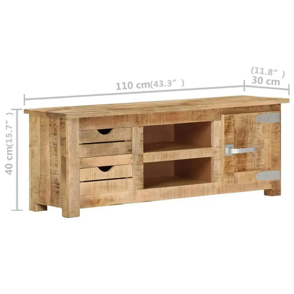 TV Cabinet 110x30x40 cm Rough Mango Wood 328307