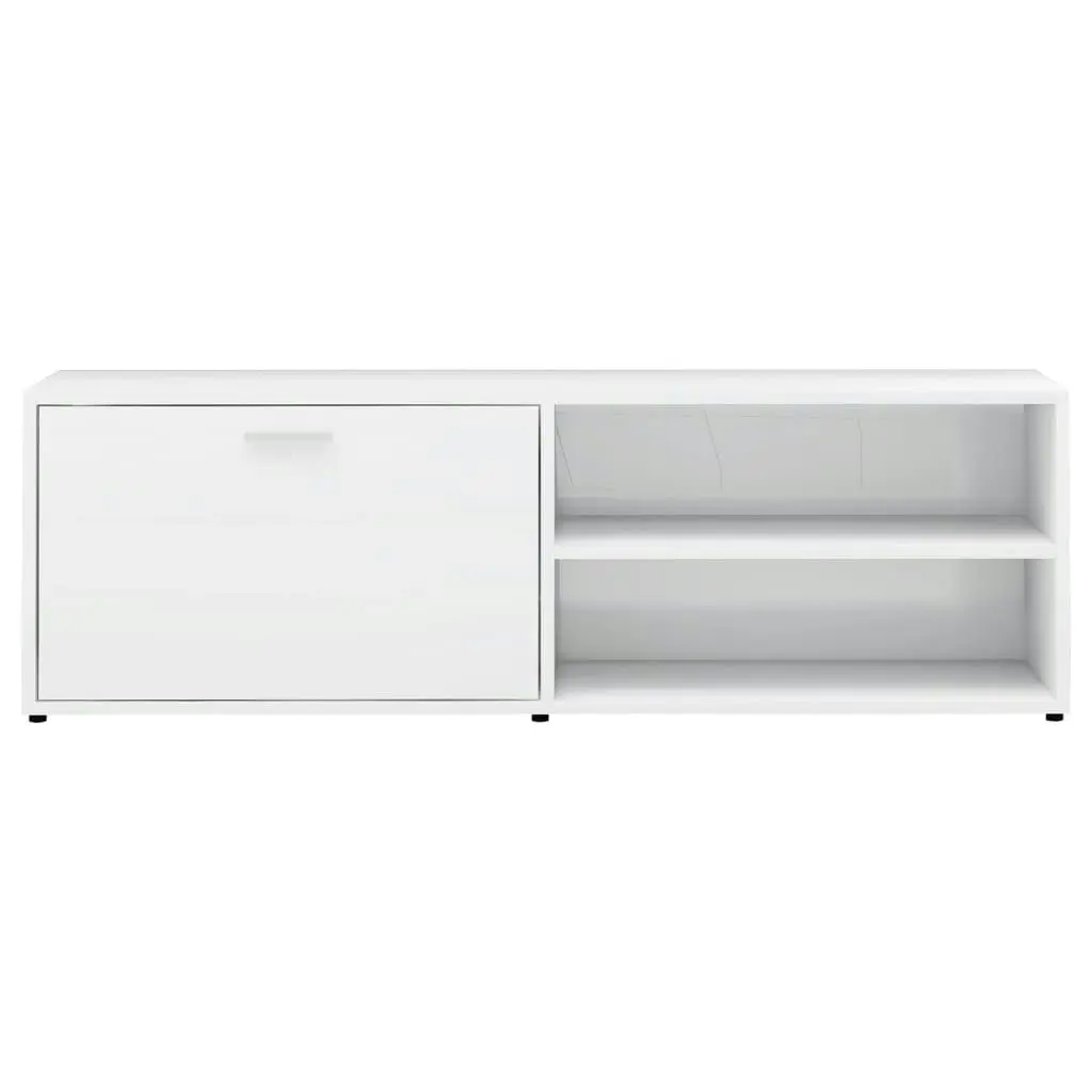 TV Cabinet High Gloss White 120x34x37 cm Engineered Wood 801158