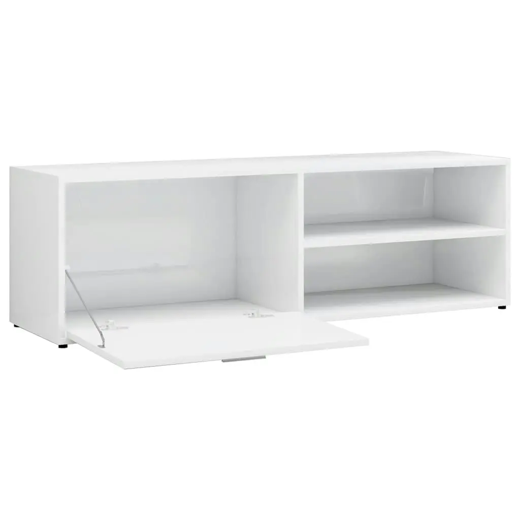 TV Cabinet High Gloss White 120x34x37 cm Engineered Wood 801158