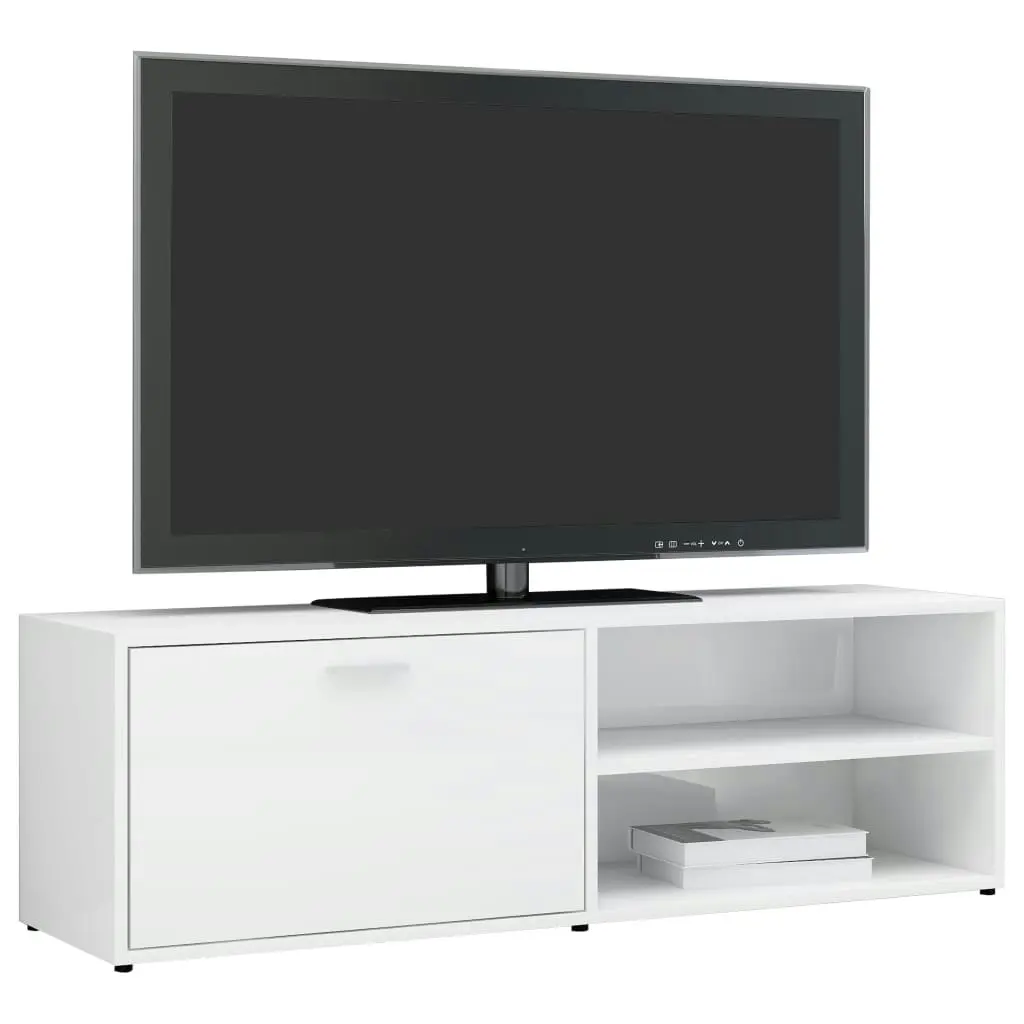 TV Cabinet High Gloss White 120x34x37 cm Engineered Wood 801158