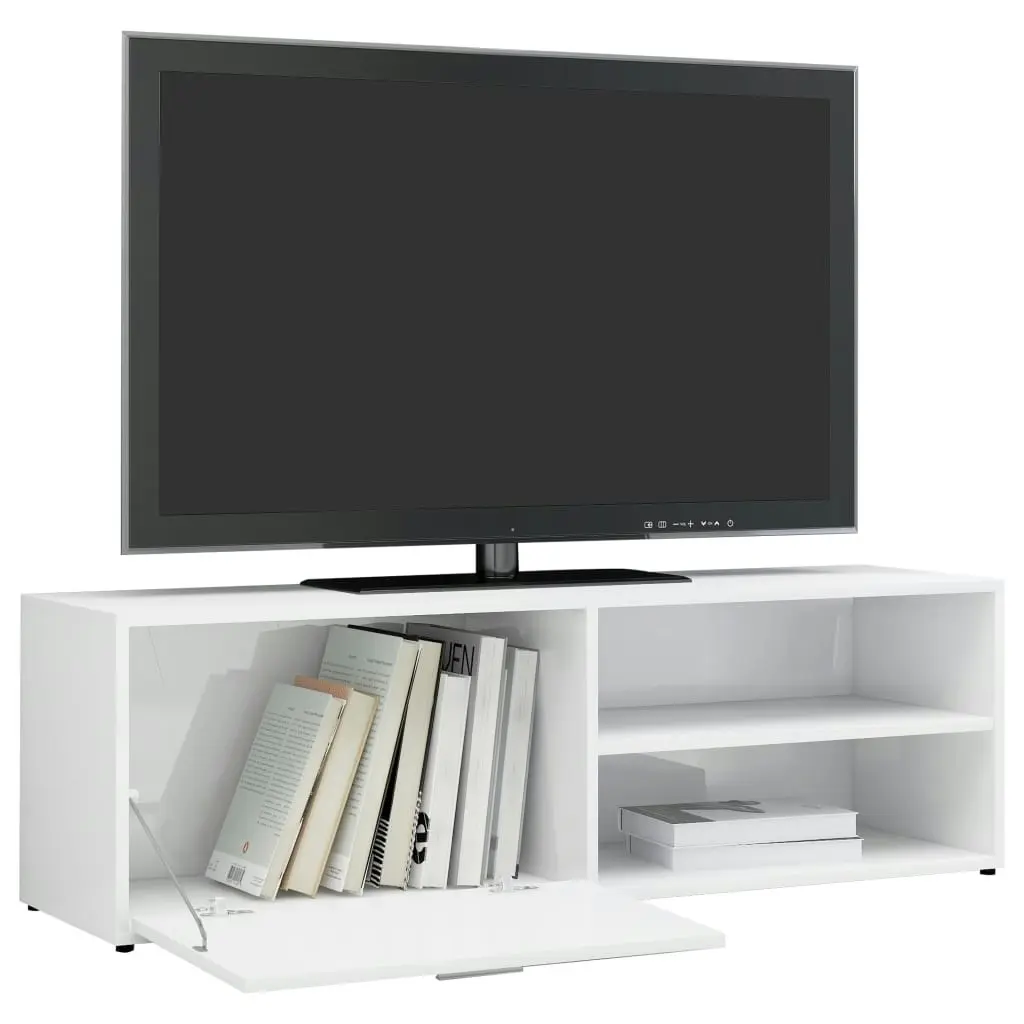 TV Cabinet High Gloss White 120x34x37 cm Engineered Wood 801158