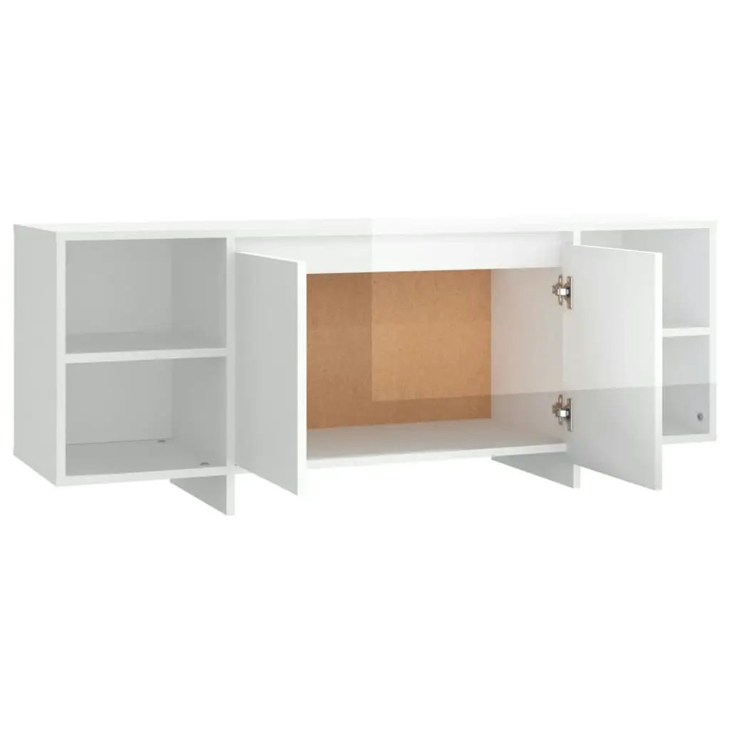 TV Cabinet High Gloss White 130x35x50 cm Engineered Wood 809590