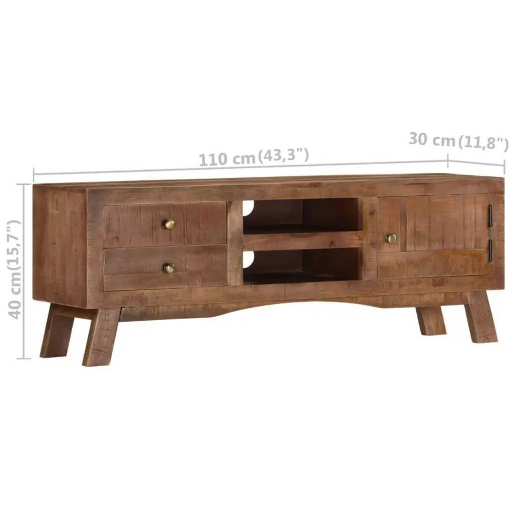 TV Cabinet 110x30x40 cm Rough Mango Wood 328303