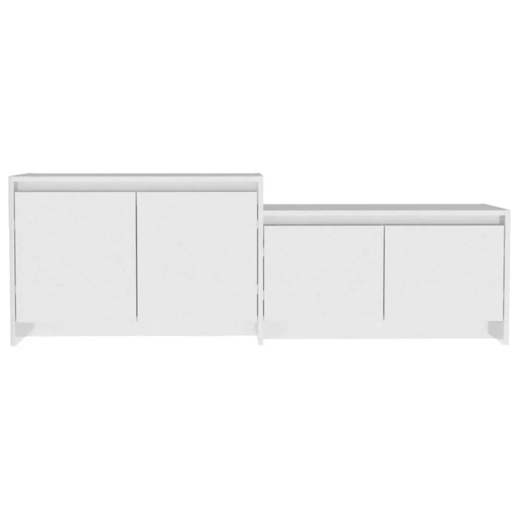 TV Cabinet High Gloss White 146.5x35x50 cm Engineered Wood 809815